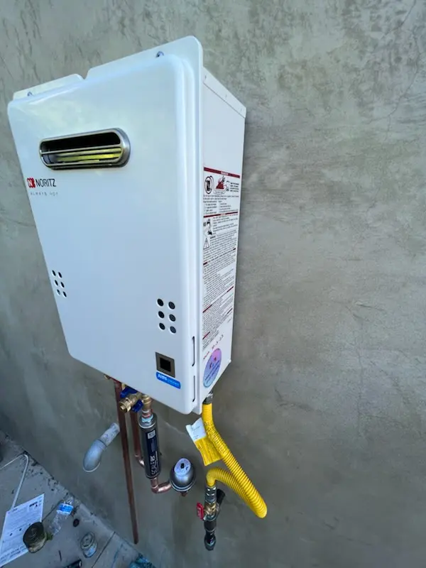 Tankless water heater installation for Cameron Villa Farms homes
